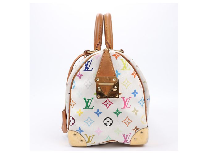 Louis Vuitton Weißes Monogram Multicolor Speedy 30 Tasche M92643 Mehrfarben - Ansicht 5