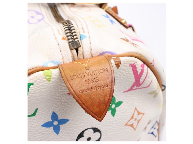 Louis Vuitton Weißes Monogram Multicolor Speedy 30 Tasche M92643 Mehrfarben - Ansicht 9