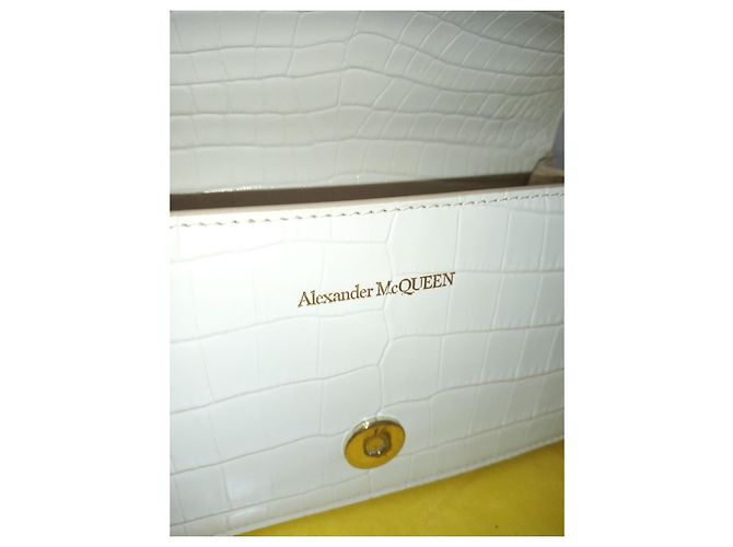 Borsa Alexander McQueen Four Ring in pelle bianca Bianco - vista 4