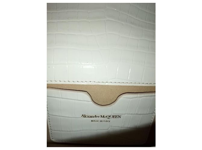 Borsa Alexander McQueen Four Ring in pelle bianca Bianco - vista 7