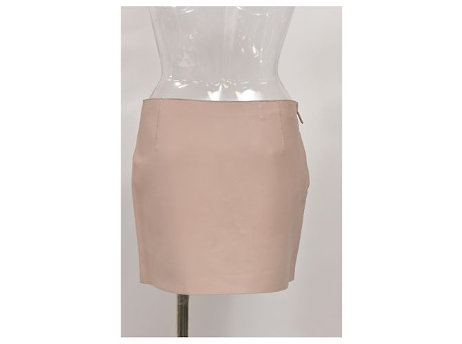 Falda lápiz mini Dsquared2 en cuero nude Castaño Carne - vista 10