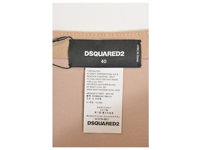 Falda lápiz mini Dsquared2 en cuero nude Castaño Carne - vista 11