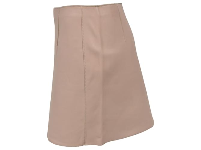 Falda lápiz mini Dsquared2 en cuero nude Castaño Carne - vista 2