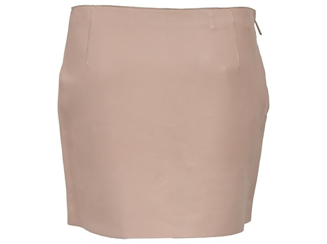 Falda lápiz mini Dsquared2 en cuero nude Castaño Carne - vista 3