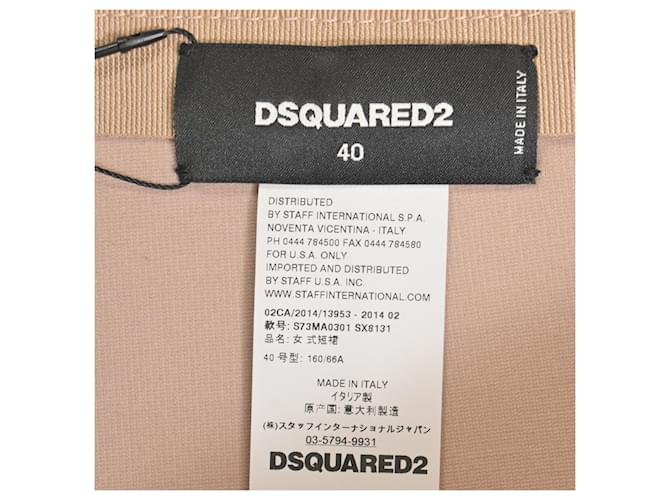 Falda lápiz mini Dsquared2 en cuero nude Castaño Carne - vista 4