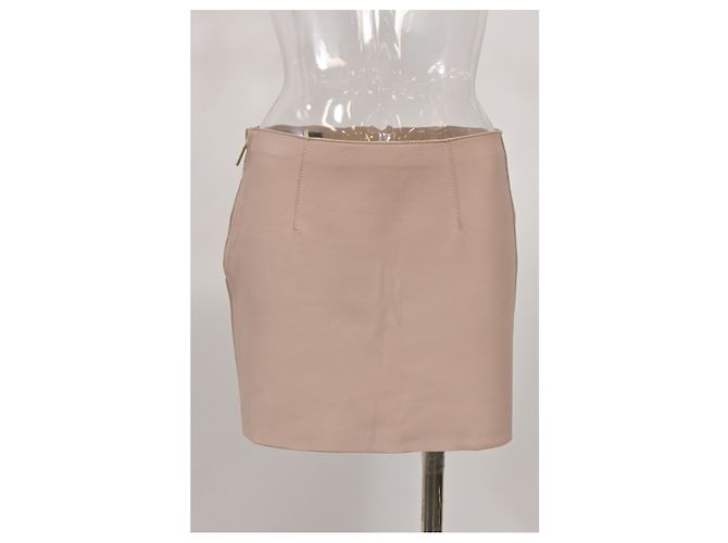 Falda lápiz mini Dsquared2 en cuero nude Castaño Carne - vista 8