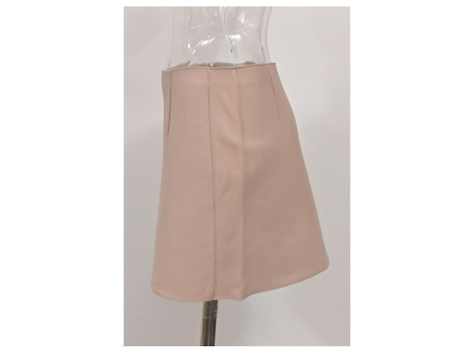 Falda lápiz mini Dsquared2 en cuero nude Castaño Carne - vista 9