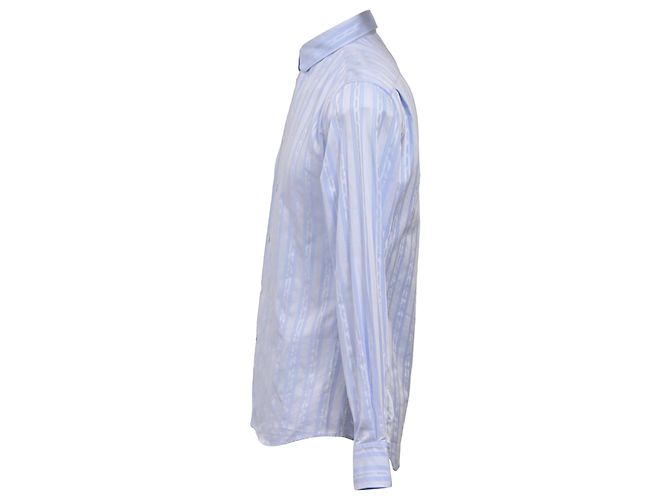 Camisa de manga larga de ajuste regular en algodón azul claro con estampado de cadena Louis Vuitton - vista 2