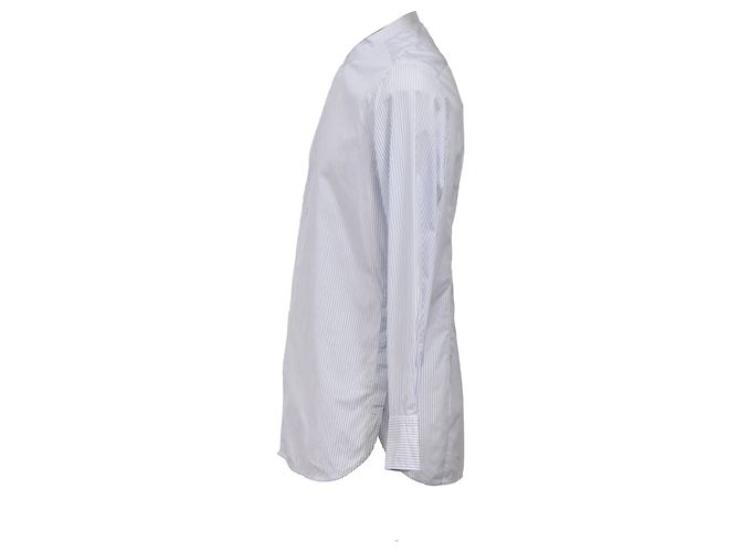 Camicia a maniche lunghe con stampa a righe Louis Vuitton in cotone azzurro Blu Blu chiaro - vista 2