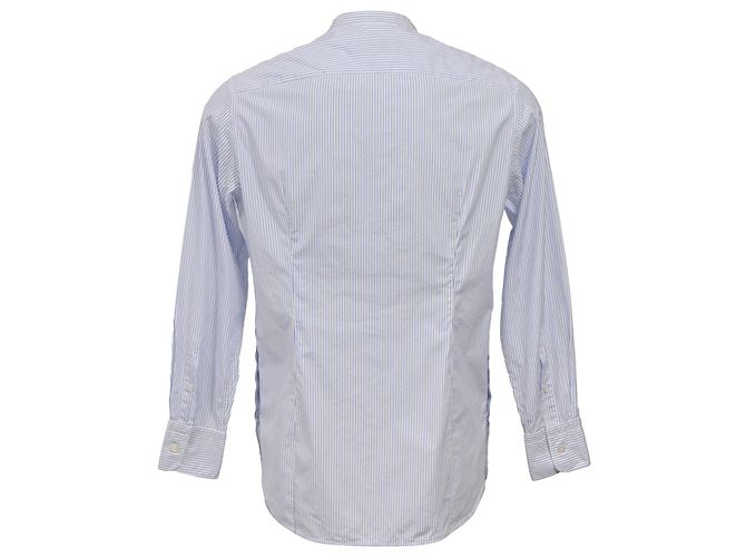 Camicia a maniche lunghe con stampa a righe Louis Vuitton in cotone azzurro Blu Blu chiaro - vista 3