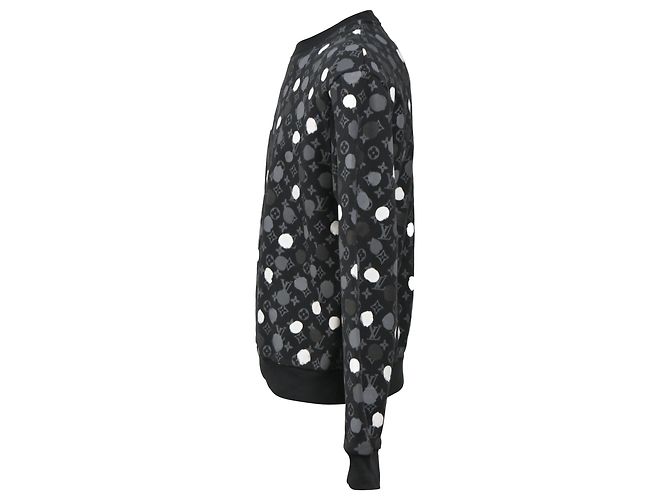 Schwarzer Baumwoll-Pullover mit Infinity Dots-Druck von Louis Vuitton x Yayoi Kusama - Ansicht 2