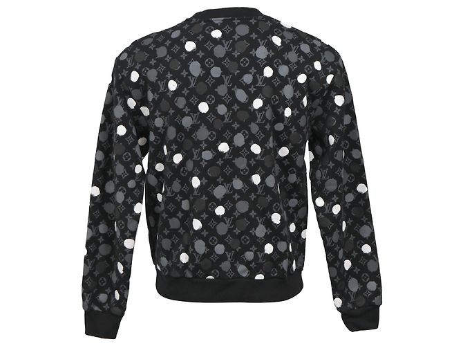 Schwarzer Baumwoll-Pullover mit Infinity Dots-Druck von Louis Vuitton x Yayoi Kusama - Ansicht 3