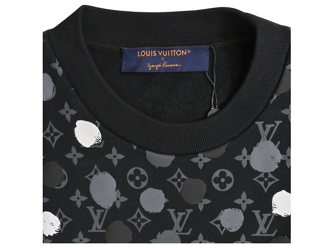 Schwarzer Baumwoll-Pullover mit Infinity Dots-Druck von Louis Vuitton x Yayoi Kusama - Ansicht 5