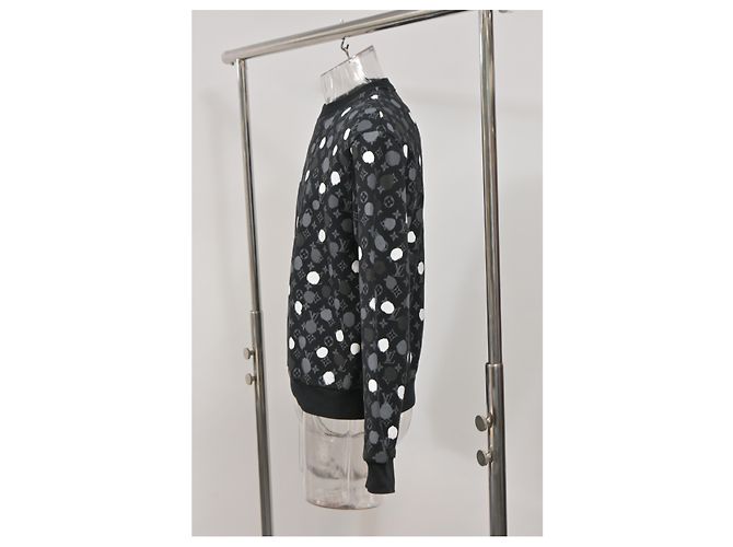 Schwarzer Baumwoll-Pullover mit Infinity Dots-Druck von Louis Vuitton x Yayoi Kusama - Ansicht 7