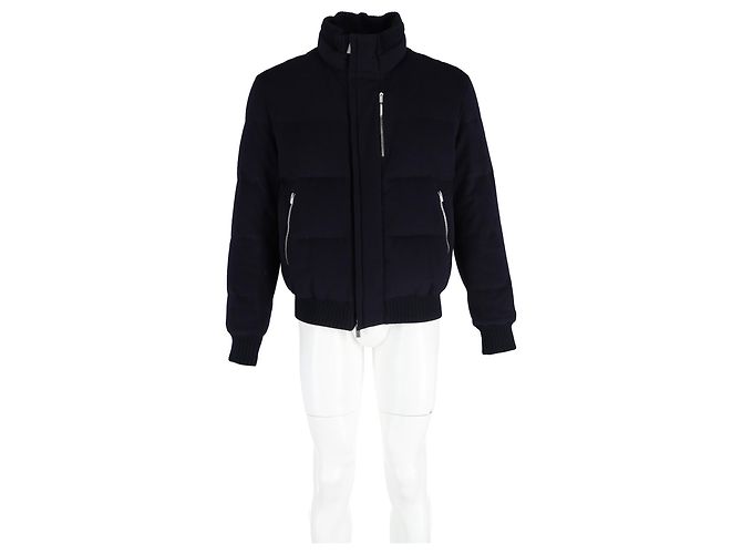 Hermès Bomberjacke aus marineblauem Kaschmir - Ansicht 4