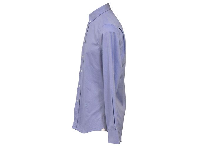 Camicia a maniche lunghe Regular Fit in cotone azzurro chiaro con pois svizzeri Louis Vuitton Blu Blu chiaro - vista 2