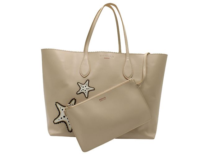 Borsa Tote Rochas in pelle beige - vista 5