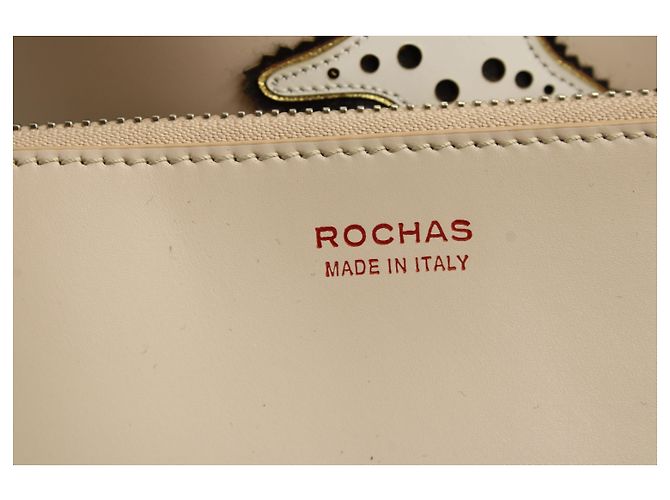Borsa Tote Rochas in pelle beige - vista 6