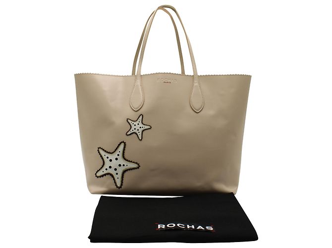 Borsa Tote Rochas in pelle beige - vista 8