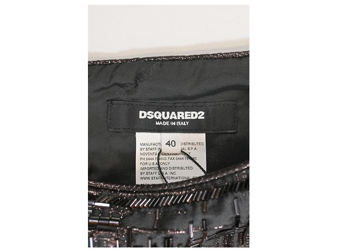 Abito shift mini impreziosito in poliestere nero Dsquared2 - vista 10