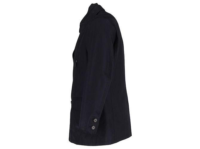 Blazer Hermès con gilet in cotone blu navy - vista 2