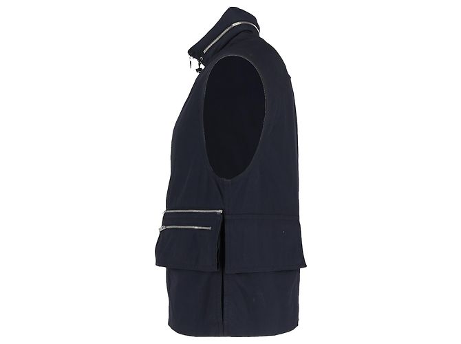 Hermès Shearling-Weste aus marineblauem Nylon - Ansicht 2