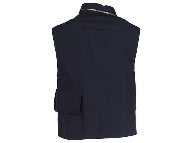 Hermès Shearling-Weste aus marineblauem Nylon - Ansicht 3