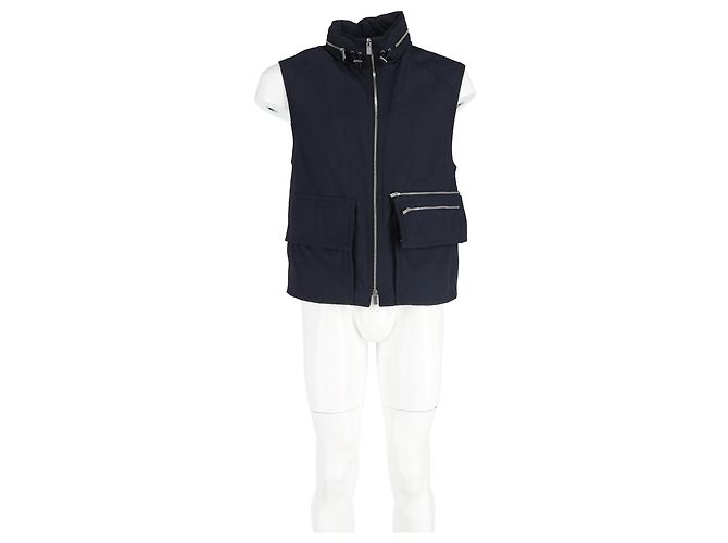 Hermès Shearling-Weste aus marineblauem Nylon - Ansicht 4