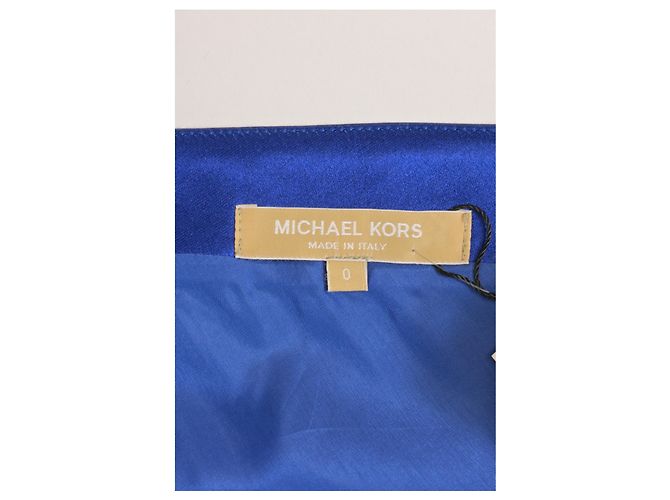 Michael Kors Mini Kratz-Effekt Ein-Schulter Kleid aus blauer Satin - Ansicht 9