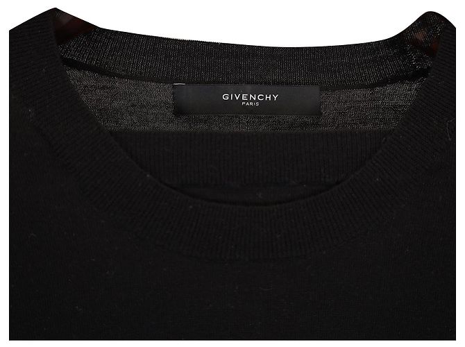 Zweifarbiger Rundhals-Pullover von Givenchy aus schwarzer und grauer Wolle Mehrfarben - Ansicht 2