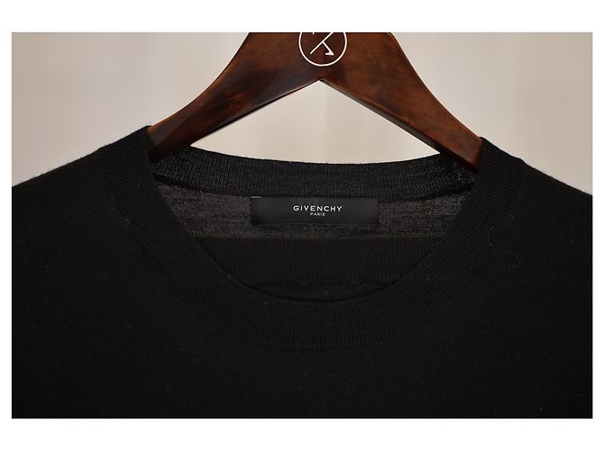 Zweifarbiger Rundhals-Pullover von Givenchy aus schwarzer und grauer Wolle Mehrfarben - Ansicht 5