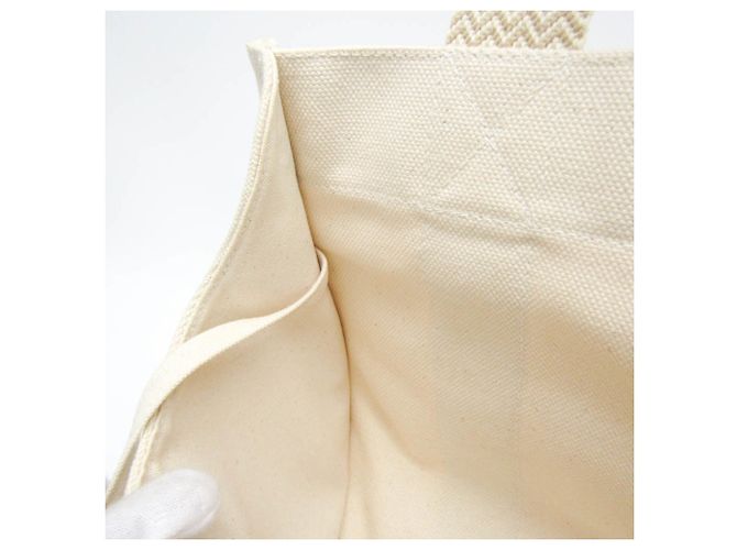 Hermès Borsa tote in tela da donna Hermes Cannes PM Bianco sporco - vista 12