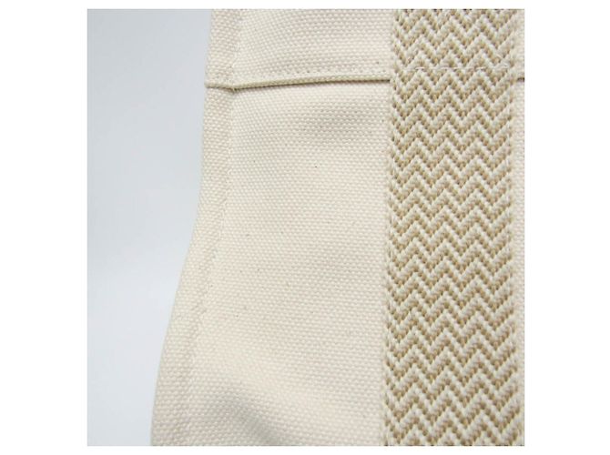 Hermès Borsa tote in tela da donna Hermes Cannes PM Bianco sporco - vista 8