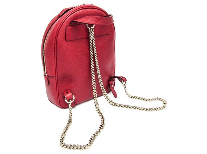 Gucci Soho Interlocking G Damen Leder Rucksack Rot - Ansicht 2