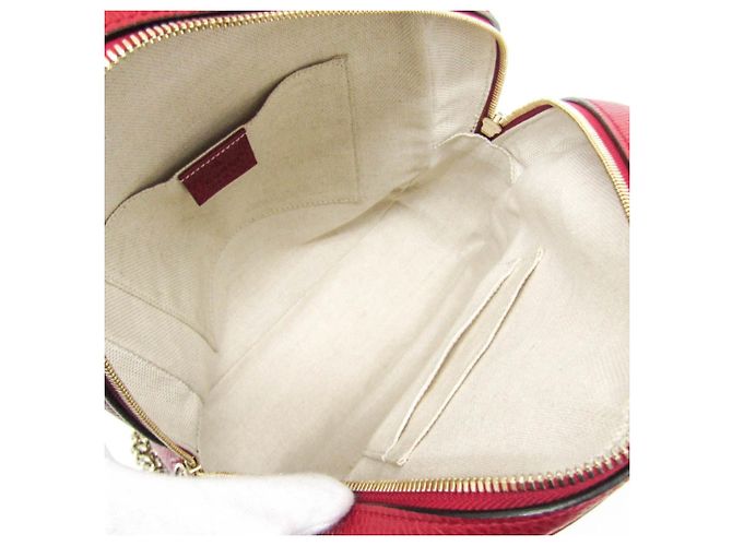 Gucci Soho Interlocking G Damen Leder Rucksack Rot - Ansicht 3