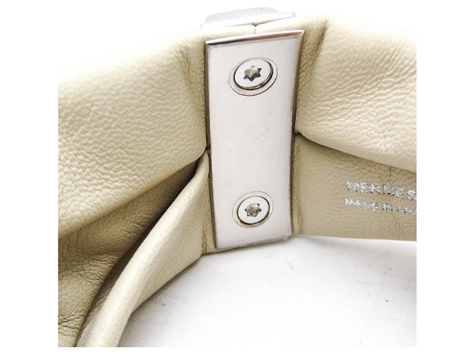 Pulseira de couro Hermès Médor Petit H Bege - vista 7