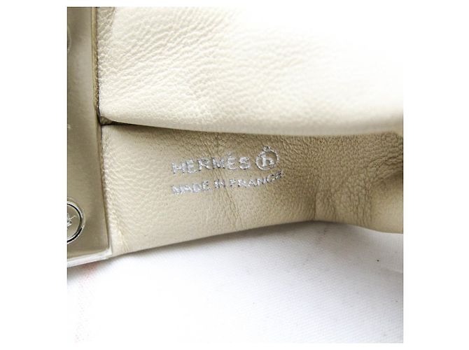 Pulseira de couro Hermès Médor Petit H Bege - vista 8