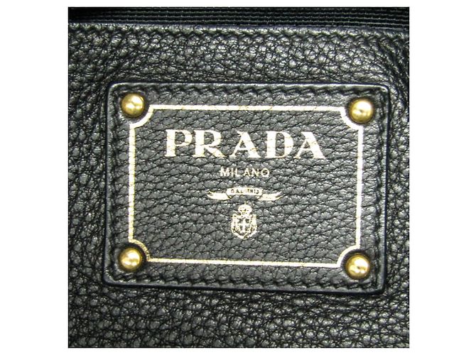 Tote Bolsa de ombro de couro feminina com logo triangular Prada Preto - vista 11