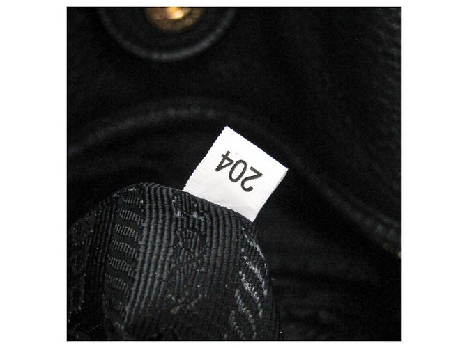 Tote Bolsa de ombro de couro feminina com logo triangular Prada Preto - vista 13