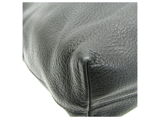 Tote Bolsa de ombro de couro feminina com logo triangular Prada Preto - vista 4