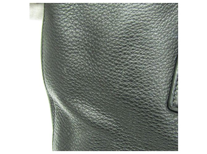 Tote Bolsa de ombro de couro feminina com logo triangular Prada Preto - vista 5