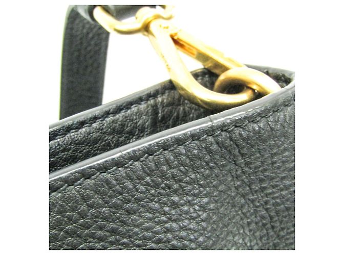 Tote Bolsa de ombro de couro feminina com logo triangular Prada Preto - vista 6