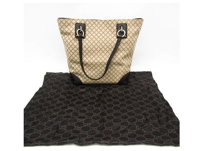 Borsa tote in tela e pelle Gucci Diamante Marrone Beige - Ansicht 11
