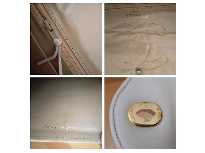 Chanel Handtasche aus beige Leder - Ansicht 8