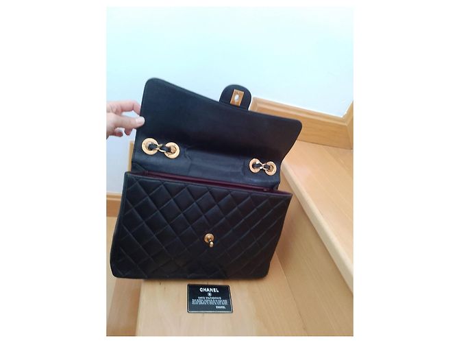 Borsa Chanel XXL in pelle nera Nero - vista 14
