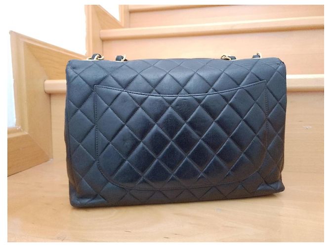 Borsa Chanel XXL in pelle nera Nero - vista 20