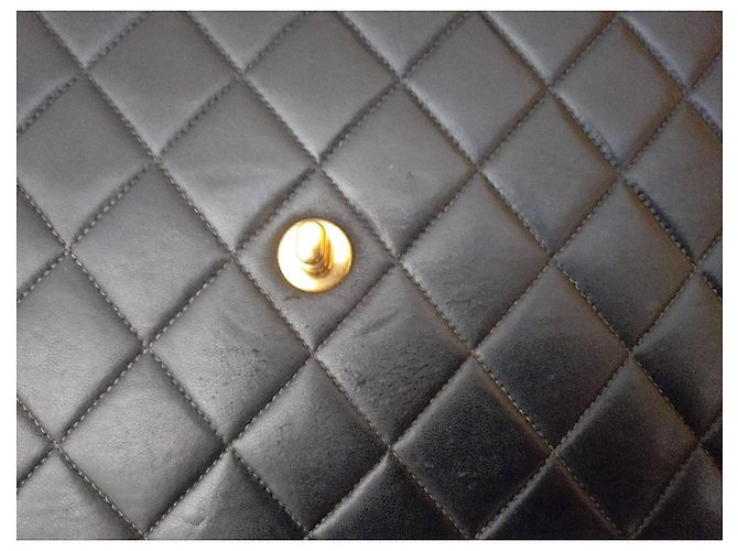 Borsa Chanel XXL in pelle nera Nero - vista 7