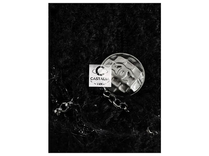 Chanel Iconic Chain Trim Black Tweed Jacket - view 14