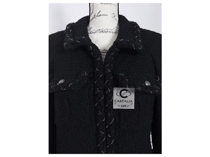 Chanel Iconic Chain Trim Black Tweed Jacket - view 6