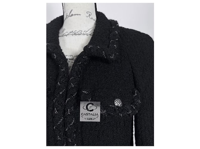 Chanel Iconic Chain Trim Black Tweed Jacket - view 7